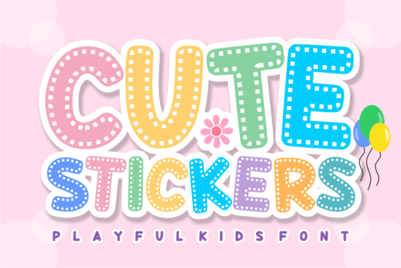 Cute Stickers: A Stitched Font for Playful Projects