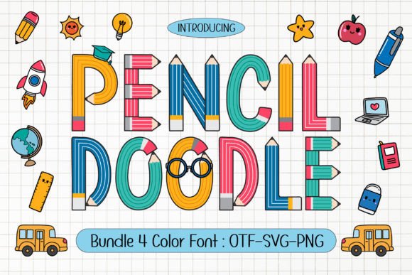 Pencil Doodle: A Playful Font for Back-to-School and Beyond